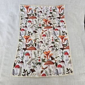 Set of 2 Microfiber Towels w Mushroom Print - White on reverse 27 x 17" - NWT